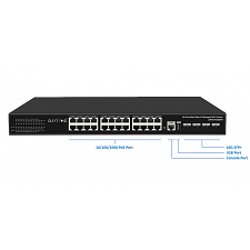 Switch mạng 24 cổng PoE 1000Mbps + 4 cổng 1G SFP Airlive POE-GSH2404M-400